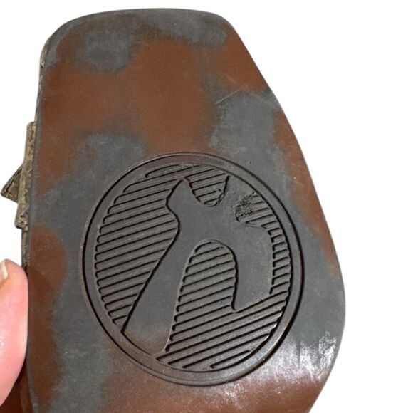 Bronx Claudine Python Snake Skin Square Toe Heels Sz 8.5 Brass Buckle - Picture 9 of 10